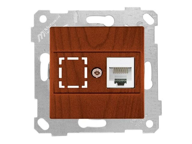 розетка компьютерная 1xrj45 (cat5e, скрытая, без рамки) вишня, rita, mutlusan 2200 136 0156 от BTSprom.by