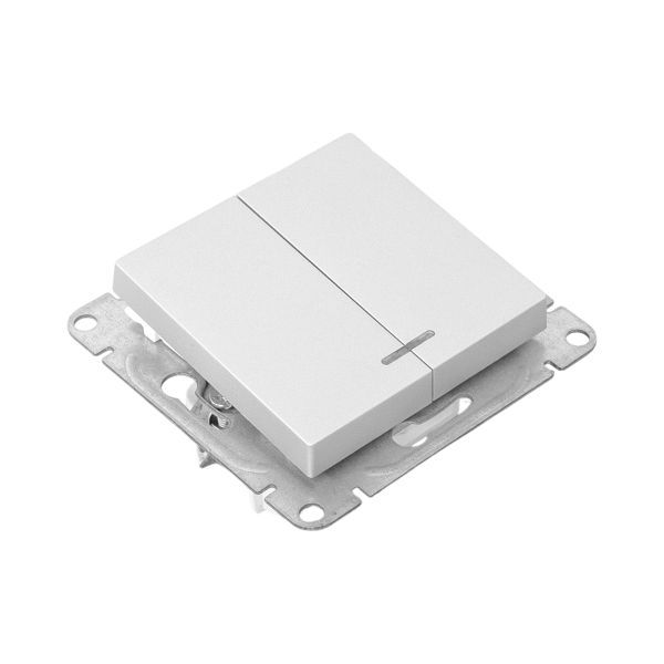  Выключатель 2-кл. СП Эпика с подсветкой механизм алюм. EKF UP1-SWA-24 фото в каталоге от BTSprom.by