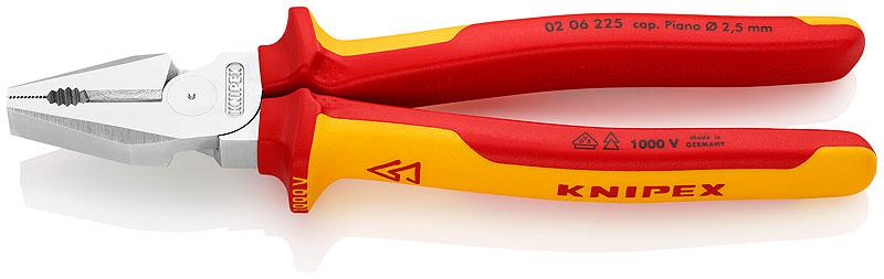 плоскогубцы комбинированные особой мощности vde l-225мм хром. knipex kn-0206225 от BTSprom.by