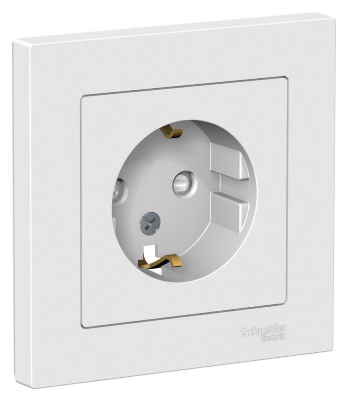 розетка atlasdesign с заземл. со шторками 16а в сборе лотос se atn001344 от BTSprom.by