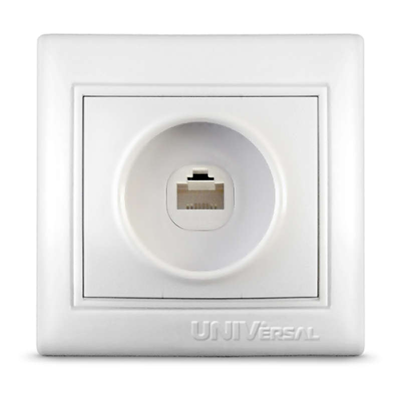 розетка телефонная 1-м сп севиль 4p4c 3а ip20 бел. universal с0034 от BTSprom.by