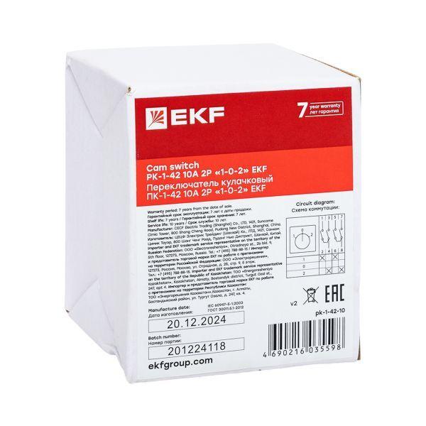  Переключатель кулачковый ПК-1-42 2П 10А "1-0-2" EKF pk-1-42-10 фото в каталоге от BTSprom.by