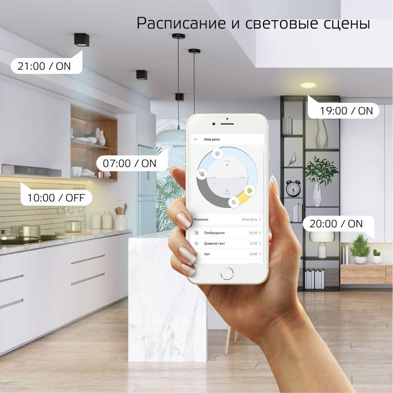 Лампа светодиодная умная Smart Home 6.5Вт ST64 2000-5500К E27 570лм измен. цветов. темпер. + диммир. управление по Wi-Fi GAUSS 1310112 фото в каталоге от BTSprom.by