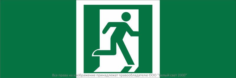 знак безопасности npu-3311.e01-02 "выход здесь (прав.)" белый свет a32665 от BTSprom.by