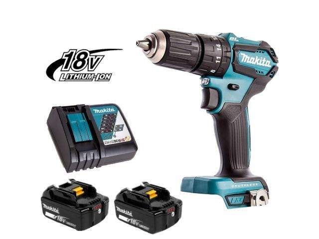 аккум. ударная дрель-шуруповерт makita dhp 483 rtj makpac (18.0 в,  5.0 а/ч li-ion, 40 нм, шурупы до 36 мм, сверление в металле до 13 мм) от BTSprom.by