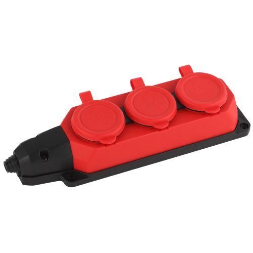 колодка удлинителя 3-м с заземл. 16а ip44 k-3e-red-ip44 каучук красн. эра б0044552 от BTSprom.by