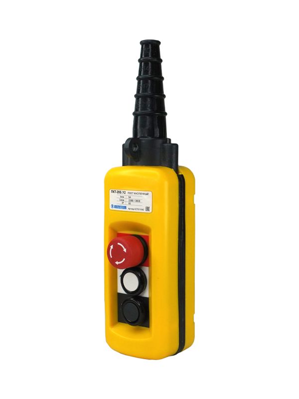 пост кнопочный пкт-20б у2 ip65 кнопка блокировка с фиксацией (красн.) вверх/вниз 2no электротехник et011042 от BTSprom.by