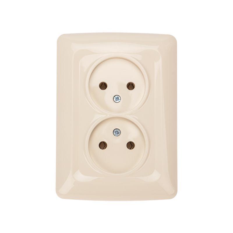 розетка 2-м сп 10а dea керамика без заземл. беж. kranz kr-78-0249 от BTSprom.by