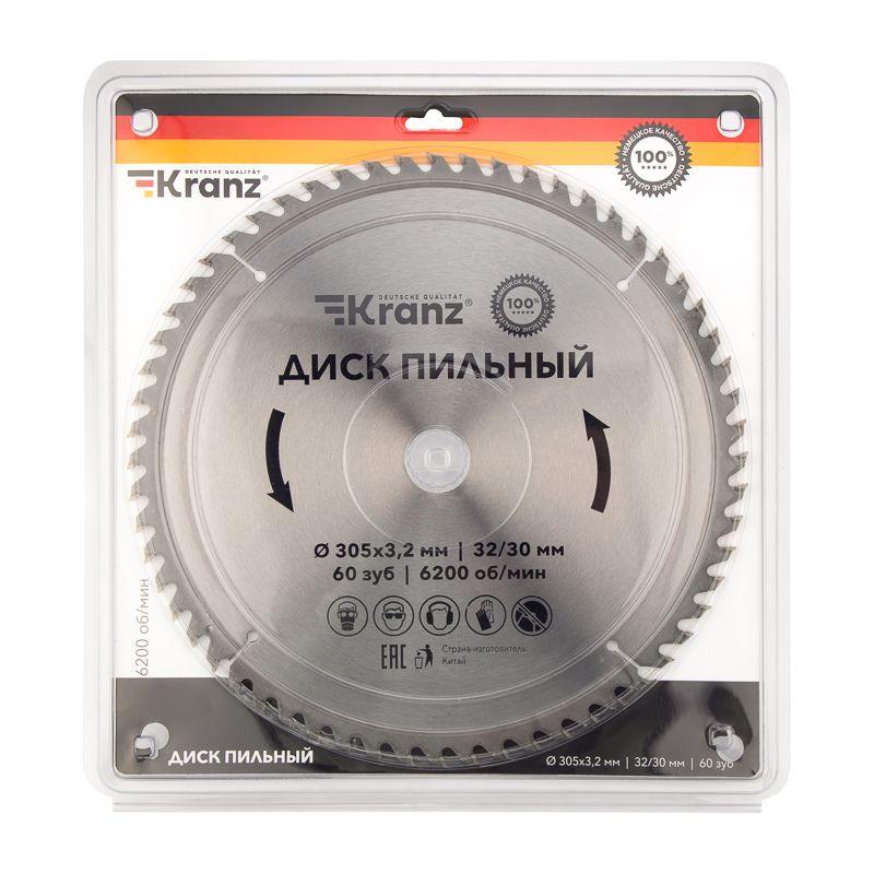  Диск пильный 305мм х60зуб х32/30мм Kranz KR-92-0135 фото в каталоге от BTSprom.by