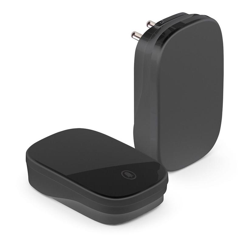 звонок электрический беспроводной (клавиша и база в розетку) радиочастотный 433мгц черн. db-380 feron 48945 от BTSprom.by