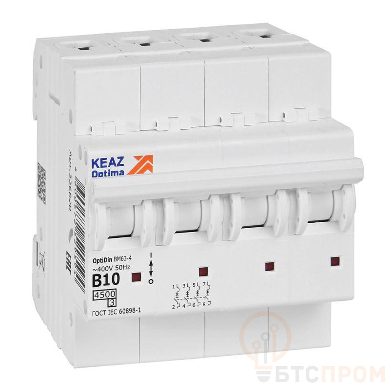 Выключатель автоматический модульный OptiDin BM63-4B10-4.5-УХЛ3 КЭАЗ 329527 фото в каталоге от BTSprom.by  Выключатель автоматический модульный OptiDin BM63-4B10-4.5-УХЛ3 КЭАЗ 329527 фото в каталоге от BTSprom.by