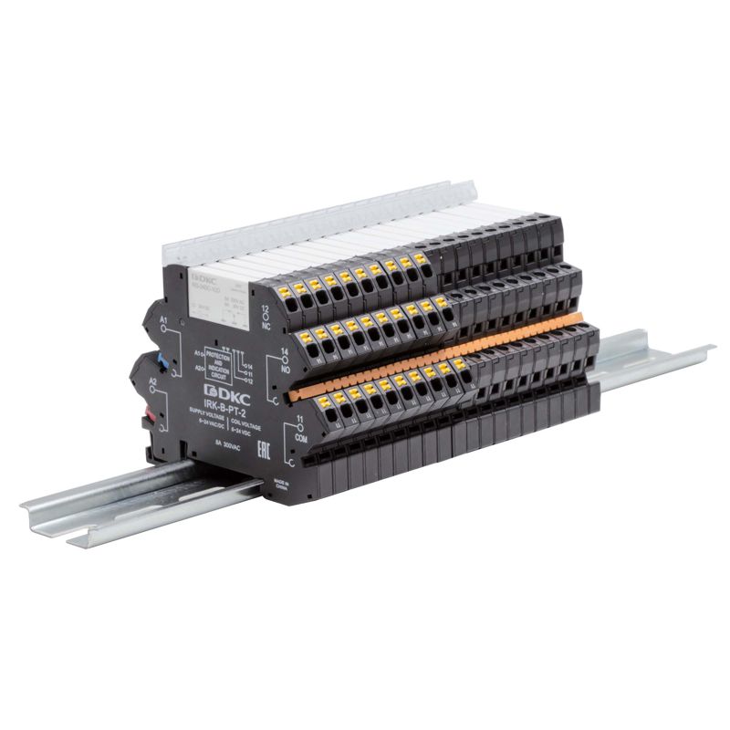  Реле интерфейсное 1CO ком. ток 6А AgSnO2 напряжение 24В AC/DC push-in клеммы DKC IRK-24UC-1CO-PT фото в каталоге от BTSprom.by