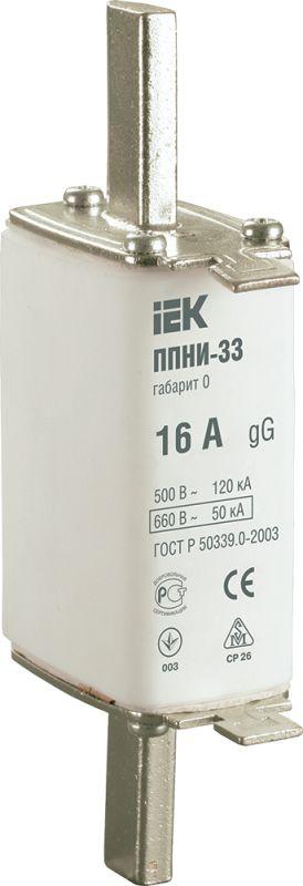 вставка плавкая ппни-33 16а габарит 0 iek dpp20-016 от BTSprom.by