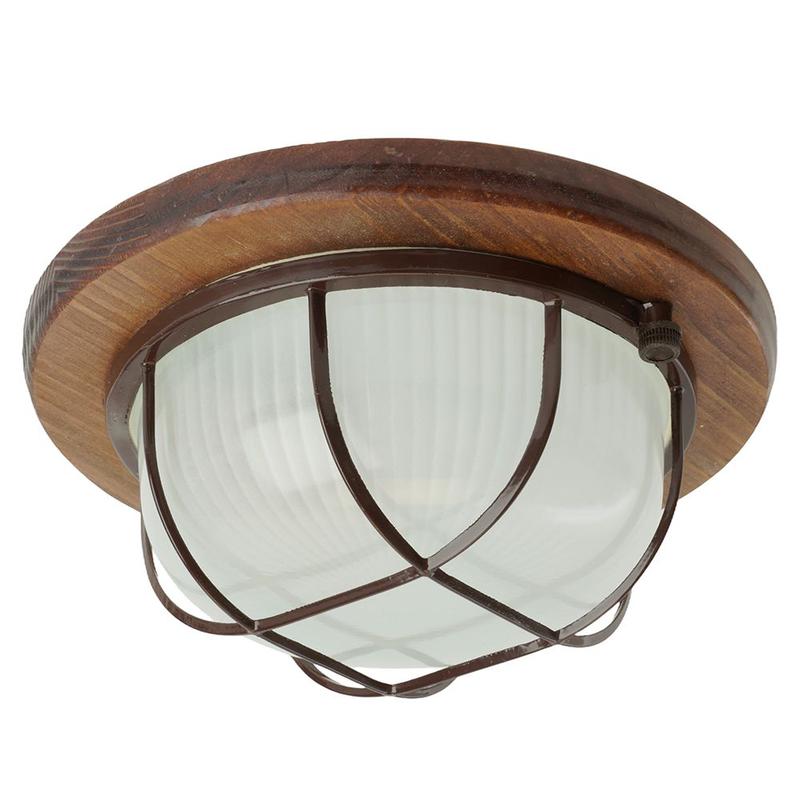 светильник накладной ip54 220в 60вт е27 дерево орех круг с решеткой нбо 03-60-022 11574 feron 11574 от BTSprom.by