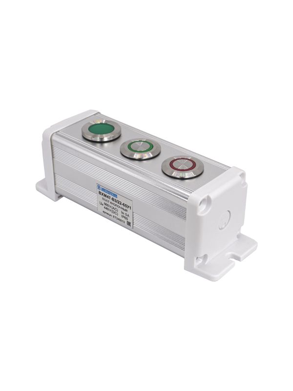 пост управления bxm47-b3/22-65у1 1 лампа 220в зел. + 1 цилиндрическая кнопка 1c1no1nc зел. + 1 цилиндрическая кнопка 1c1no1nc красн. электротехник et249213 от BTSprom.by