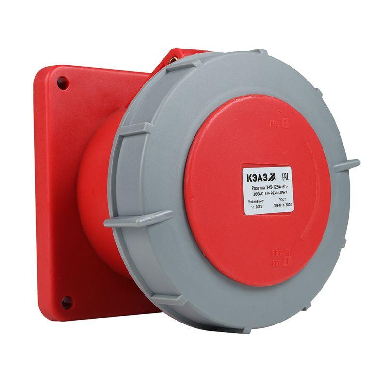 розетка 345 125а 6h 380ac-3p+pe+n-ip67 кэаз 309435 от BTSprom.by