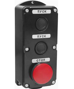 пост управления пке 212-3 у3 10а 660в 3 элемента черн. цилиндр и красн. гриб накладной ip40 электротехник et519071 от BTSprom.by