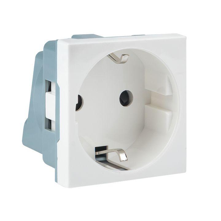 розетка 1-м 2мод. c-line ркс-20-30-п 45х45 с заземл. бел. ekf e2mr16-028-10 от BTSprom.by