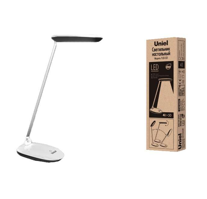 светильник светодиодный tld-531 grey-white/400лм/4500к/dimmer черн./бел. uniel ul-00000807 от BTSprom.by