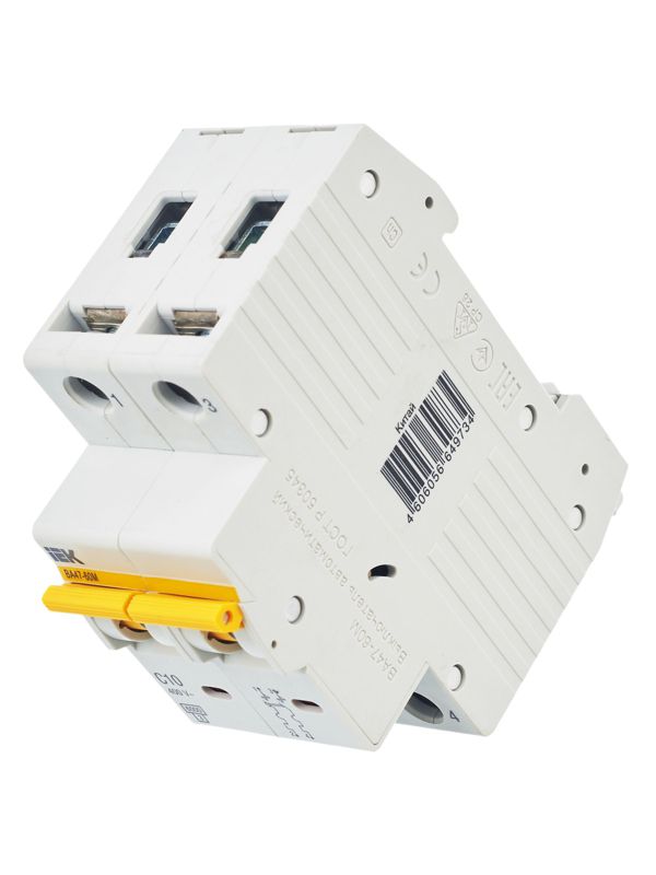  Выключатель автоматический модульный 2п C 10А 6кА ВА47-60M KARAT IEK MVA31-2-010-C фото в каталоге от BTSprom.by