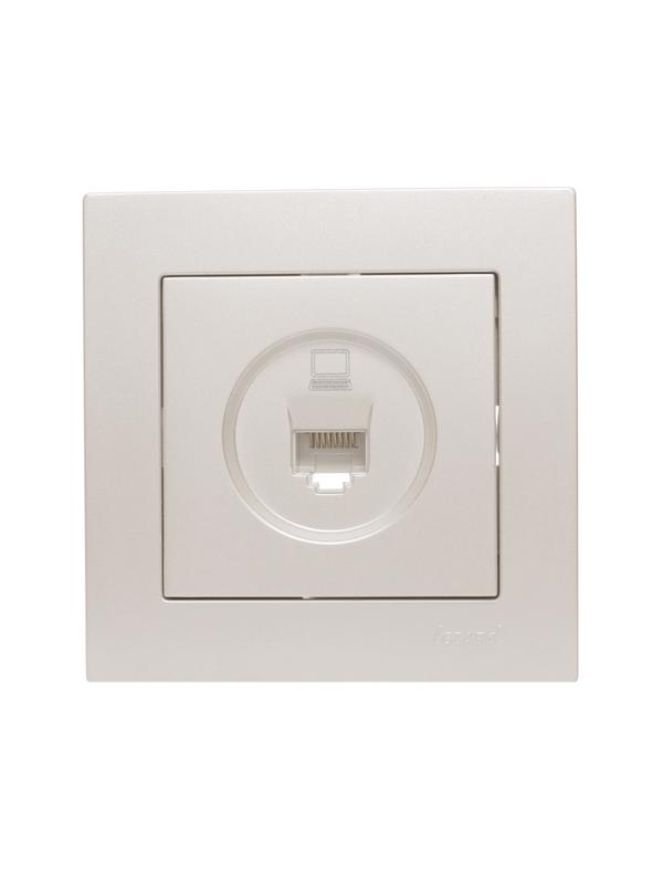  Розетка компьютерная 1-м СП Vesna механизм жемчуж./бел. перламутр LEZARD 742-3088-139 фото в каталоге от BTSprom.by