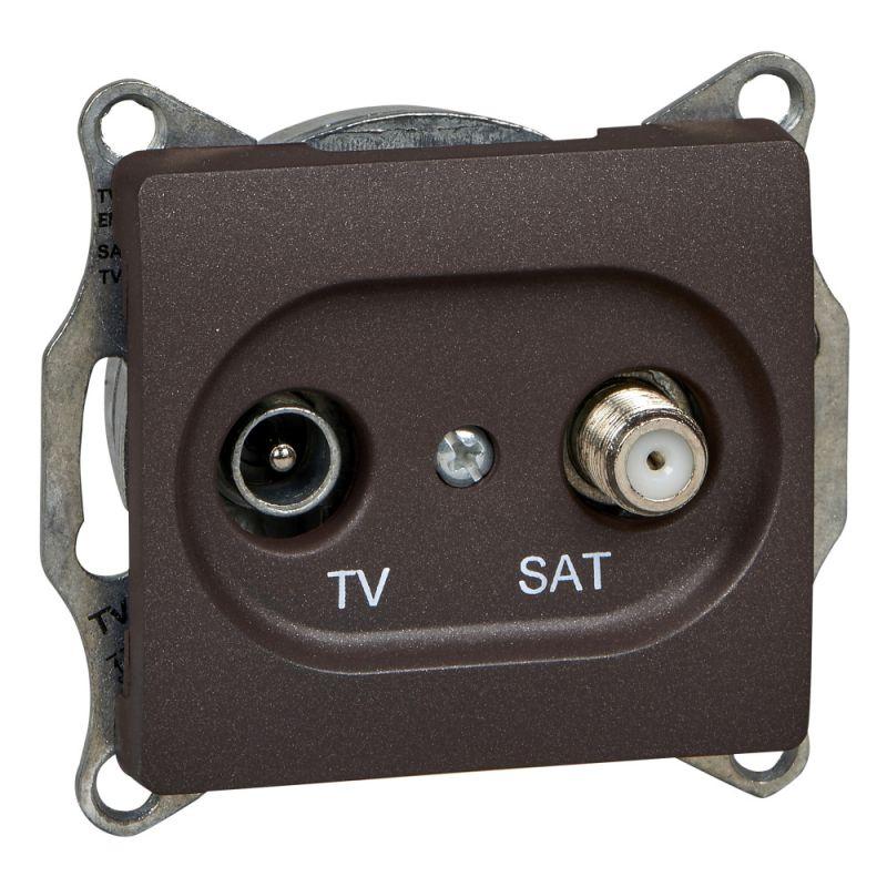 розетка телевизионная оконечная tv/sat glossa 1дб механизм шоколад se gsl000897 от BTSprom.by