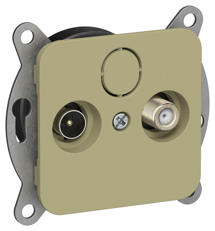 розетка проходная tv/sat 2-м сп flite ртвс-2-1-2-фло экранир. механизм олив. iek fi-af23-p-k26 от BTSprom.by