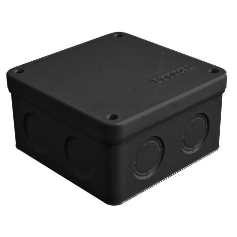 коробка распределительная оп 105х105х56мм ip54 7 выходов без гермовводов крышка на винтах материал - полипропилен черн. epplast 115065 от BTSprom.by