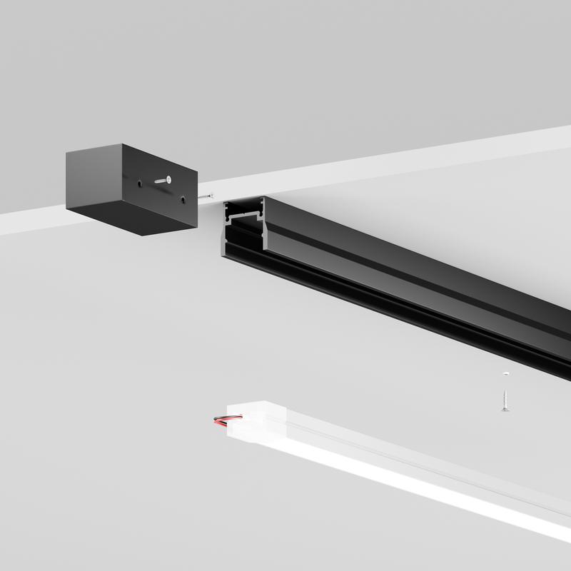  Профиль накладной Elasity IP L3000 черн. Maytoni O-TR001-P-B3M фото в каталоге от BTSprom.by