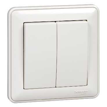 выключатель 2-кл. сп w59 10а ip20 10ax в сборе бел. se vs510-252-18 от BTSprom.by