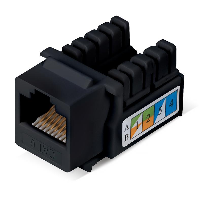 вставка keystone jack rj45 кат.6 заделка тип 110 черн. cabeus 9483c от BTSprom.by