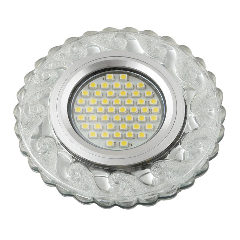 светильник dls-l139 gu5.3 glassy/clear gu5.3 встраив. доп. светодиод. подсветка 3вт без лампы стекло fametto ul-00003871 от BTSprom.by