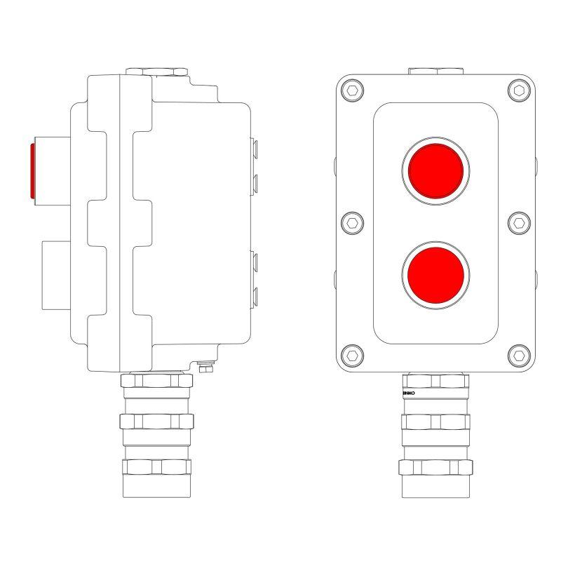 пост управления взрывонепроницаемый из алюм. lcsd-02-b-mb-l1r(220)x1-p1r(11)x1-pbmb-ka2mhk dkc lcsd21000065 от BTSprom.by