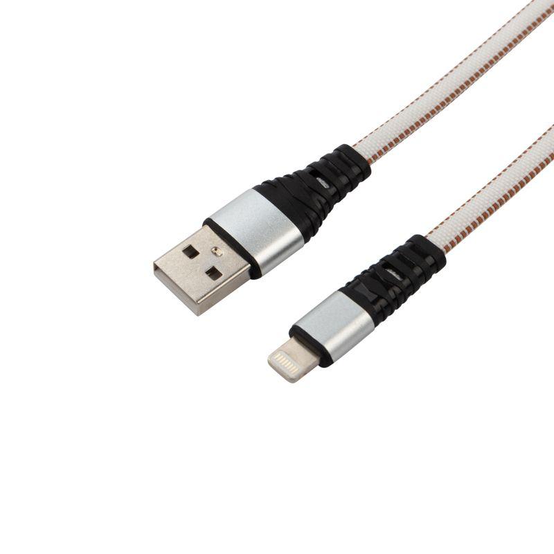  Кабель USB-Lightning 2.4А 1м бел. нейлоновая оплетка Rexant 18-7056 фото в каталоге от BTSprom.by
