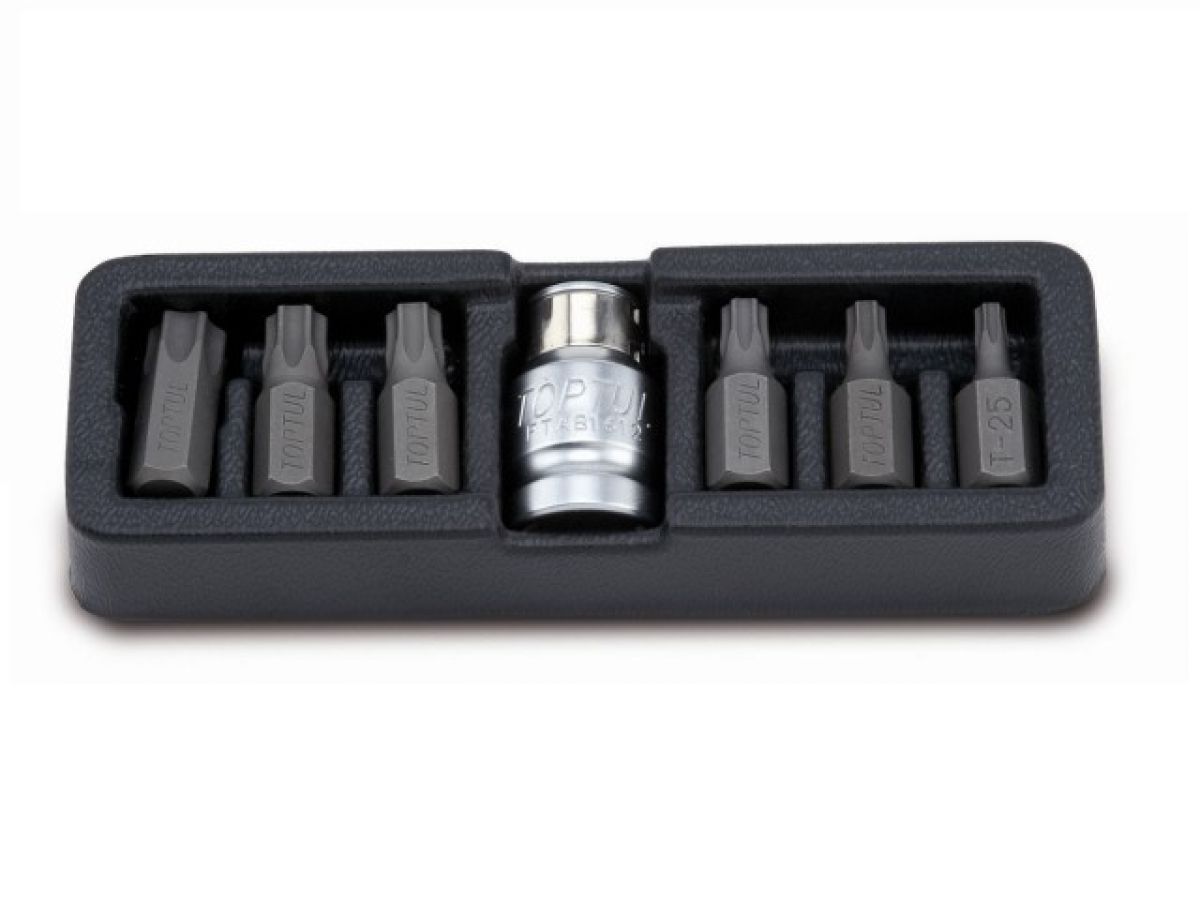 набор бит "torx" 1/2" т25-т55 + переходник 1/2" 7пр. toptul gaat0705 от BTSprom.by