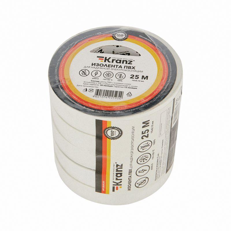  Изолента ПВХ 0.13х15мм 25м бел. Kranz KR-09-2101 фото в каталоге от BTSprom.by