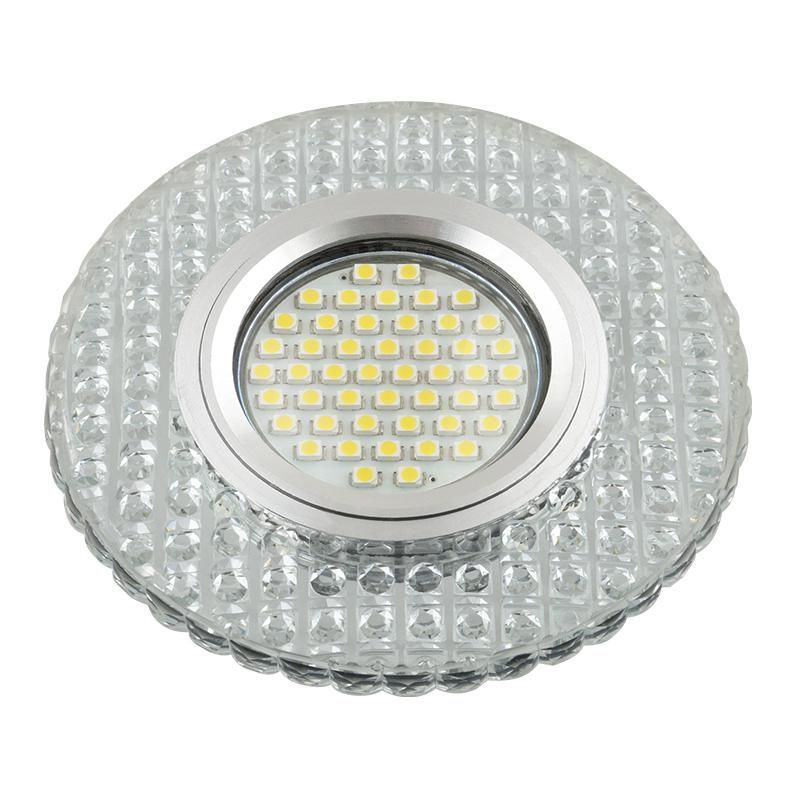светильник dls-l143 gu5.3 glassy/clear gu5.3 встраив. доп. светодиод. подсветка 3вт без лампы стекло fametto ul-00003883 от BTSprom.by