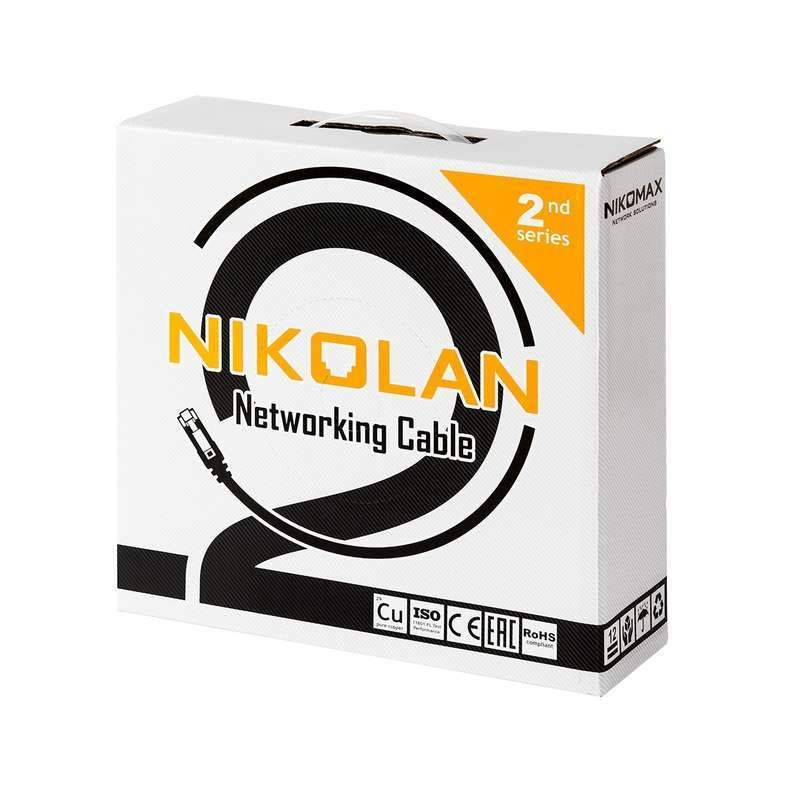 кабель u/utp кат.5e (класс d) 4 пары 24 awg (0.49мм) тест по iso/iec 100мгц ож bc чистая медь внутр. lszh нг(а)-hfltx оранж. (уп.100м) nikolan nkl 2101c-or от BTSprom.by