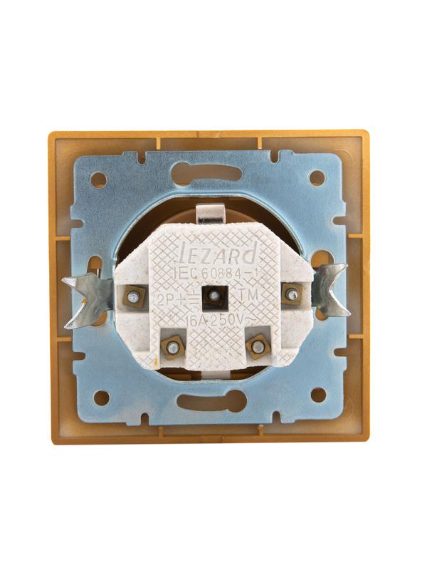  Розетка 1-м СП Mira 16А IP20 с заземл. защ. шторки керамика ольха LEZARD 701-0701-124 фото в каталоге от BTSprom.by