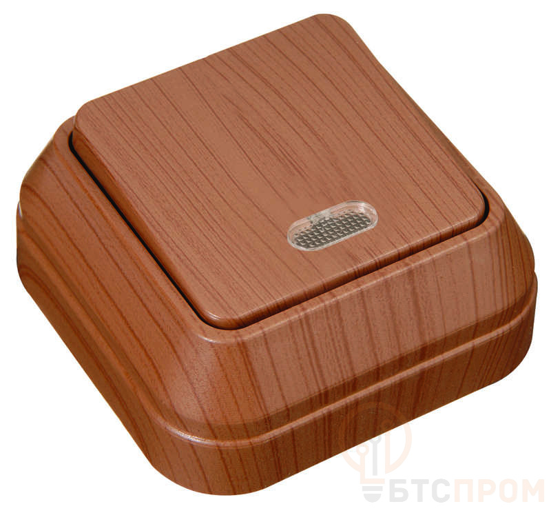 Переключатель проходной 1-кл. ОП 10А IP20 с подсветкой орех Makel 45425 фото в каталоге от BTSprom.by  Переключатель проходной 1-кл. ОП 10А IP20 с подсветкой орех Makel 45425 фото в каталоге от BTSprom.by