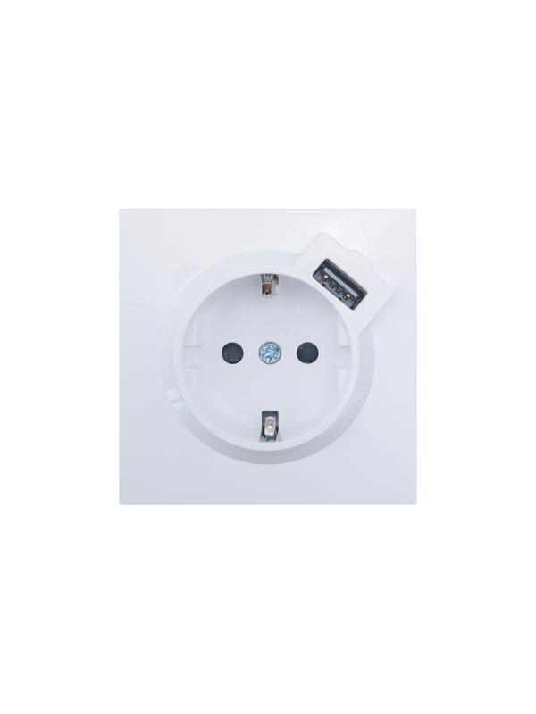  Розетка 1-мест. с/з+USB разъем ZIMA IP20 бел. LEZARD 704-0288-181 фото в каталоге от BTSprom.by