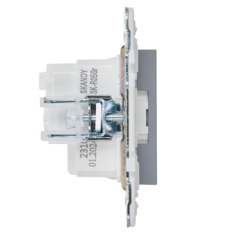  Розетка SKANDY 16А с заземл. без защ. шторок SK-R05Gr сер. IEK SK-R11-16-K03 фото в каталоге от BTSprom.by