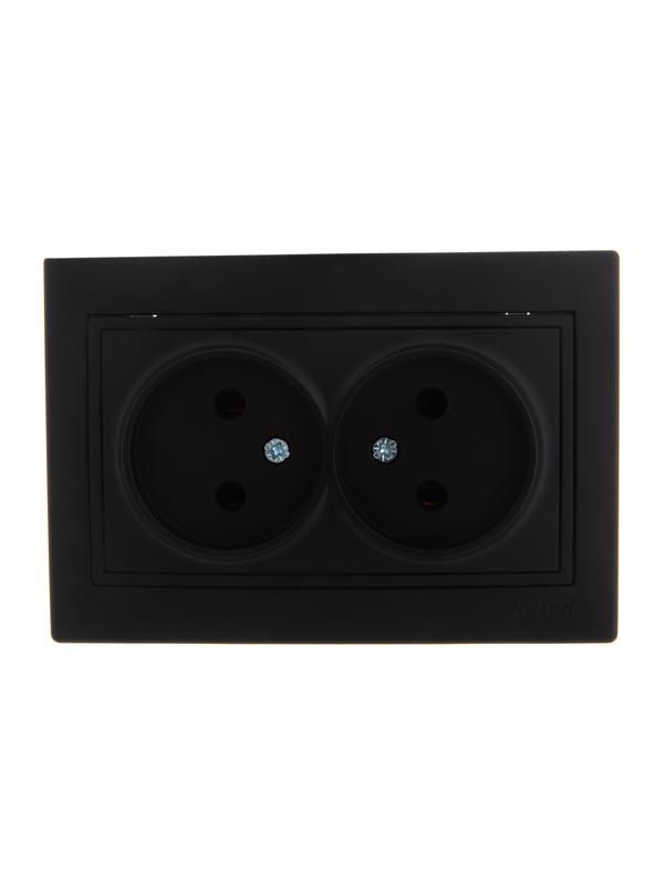 розетка 2-м сп mira 16а ip20 без заземл. со вставкой керамика черн. бархат lezard 701-4242-128 от BTSprom.by розетка 2-м сп mira 16а ip20 без заземл. со вставкой керамика черн. бархат lezard 701-4242-128 от BTSprom.by