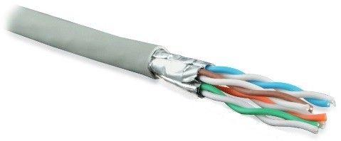 кабель витая пара u/ftp кат.6a (10gbe) 4 пары 23 awg ож solid кажд. пара в экране без общего экрана lszh uftp4-c6a-s23-in-lszh-gy-500 сер. (500м) hyperline 361951 от BTSprom.by