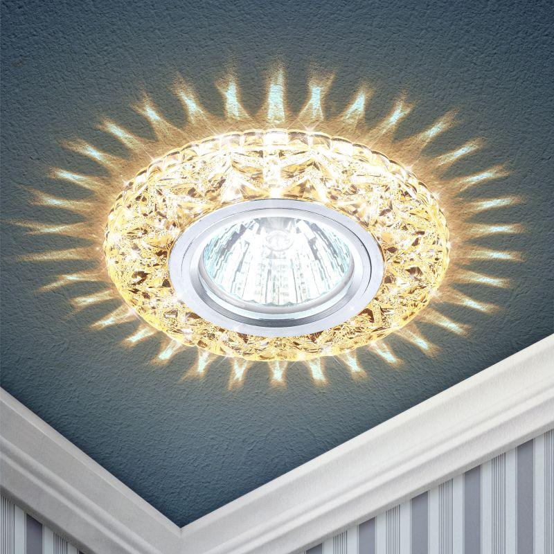 светильник точечный dk ld4 chp/wh mr16 декор со светодиод. подсветкой шампань эра б0028122 от BTSprom.by