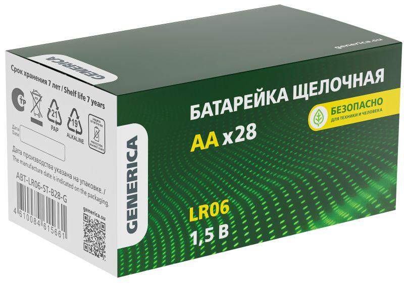 элемент питания алкалиновый aa/lr6 alkaline бокс (уп.28шт) generica abt-lr06-st-b28-g от BTSprom.by