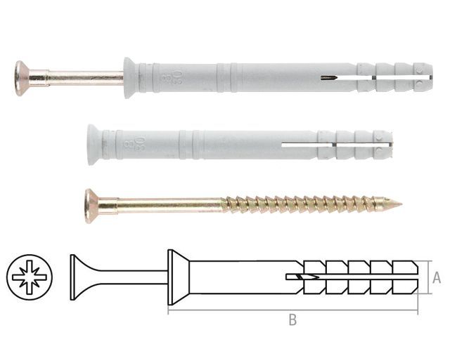 дюбель-гвоздь 8х140 мм полипропилен потай (50 шт) starfix sm-42994-50 от BTSprom.by