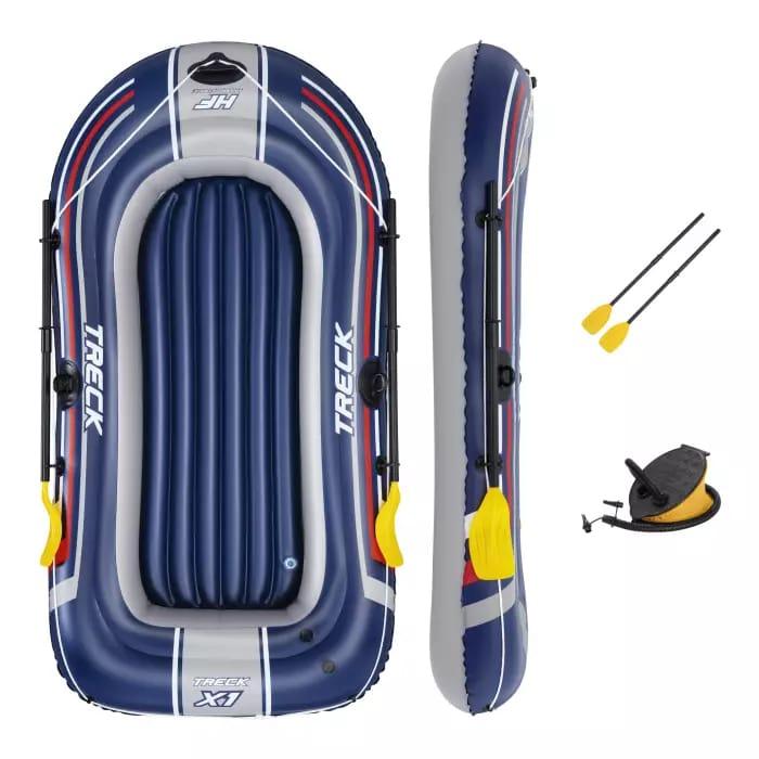 лодка надувная "treck x1" (61083) 228х121см весла ножной насос bestway 6942138981605 от BTSprom.by