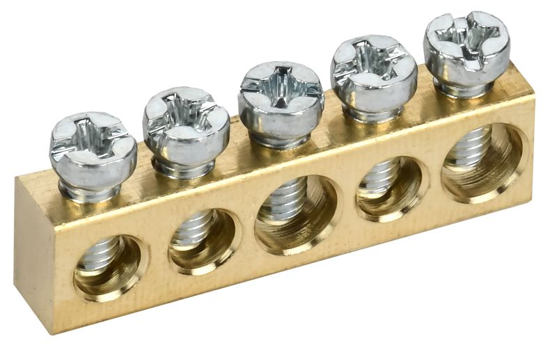 шина нулевая 6х9 5 отверст. tekfor iek tf-kp00d-sn-05 от BTSprom.by