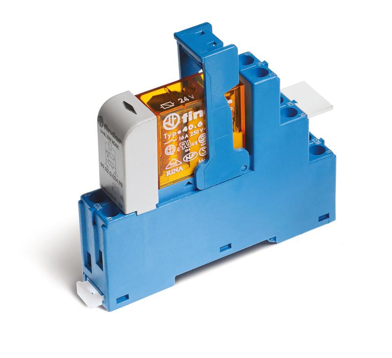 модуль интерфейсный (сборка 40.61.8.024.0000 + 99.02.0.024.98 + 95.05sma) электромеханич. реле 1co 16а agcdo 24в ac ip20 винт. клеммы металлич. клипса led + варистор finder 486180240060sma от BTSprom.by